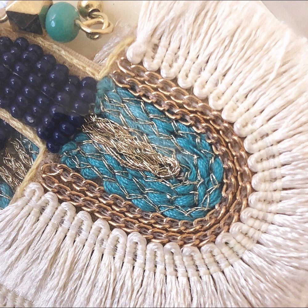 Boho Tassel Long Beaded Dangle Statement Earrings - Picture 3 of 3